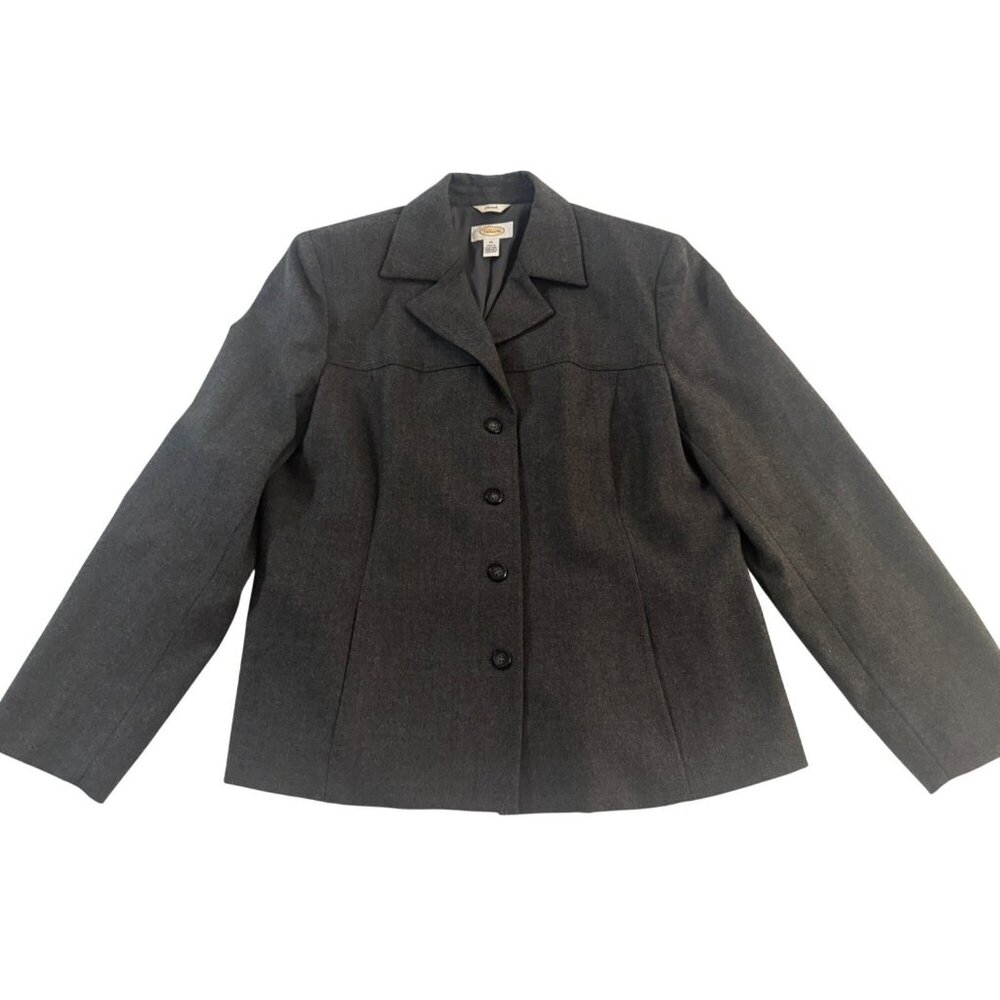 Gray Talbots Wool Stretch‎ Womens Blazer 14 Old Money Classic Capsule Wardrobe